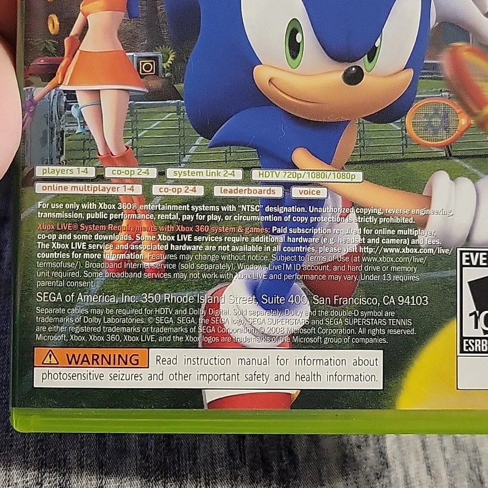 New SEGA SUPERSTARS TENNIS/XBOX LIVE ARCADE GAME NEW XBOX 360
